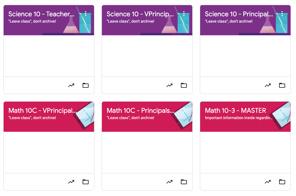 CESD Google Classrooms – Archiving