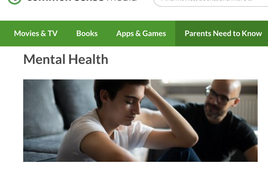 Mental Health Resource by Common Sense Media